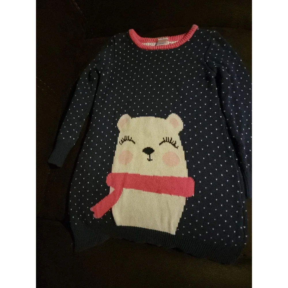 Gymboree fairy isle‎ flurry polar bear sweater dress size 5